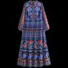 Fashion Style 2024 Spring/Summer New Arrival Women's Fashion All-Match Positioning Print Long Sleeves Vacation Style Mid Length Long Length Dress