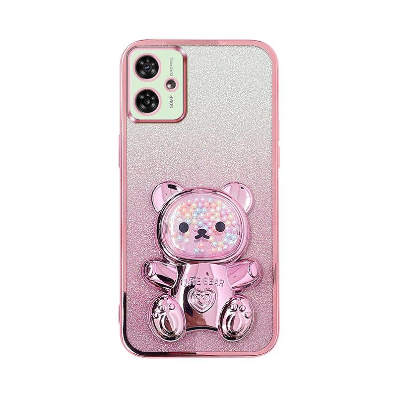Candy Bear Stand Phone Case For MOTOROLA Moto G14 G24 G54 G84 G82 5G G72 G62 G52 G42 G32 G31 G22 G71S G73 G53 G23 G13 Soft Cover