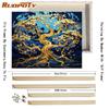 RUOPOTY Frame DIY Painting By Numbers Trees Paint By Numbers For Adults Photo For Picture Wall Art Canvas