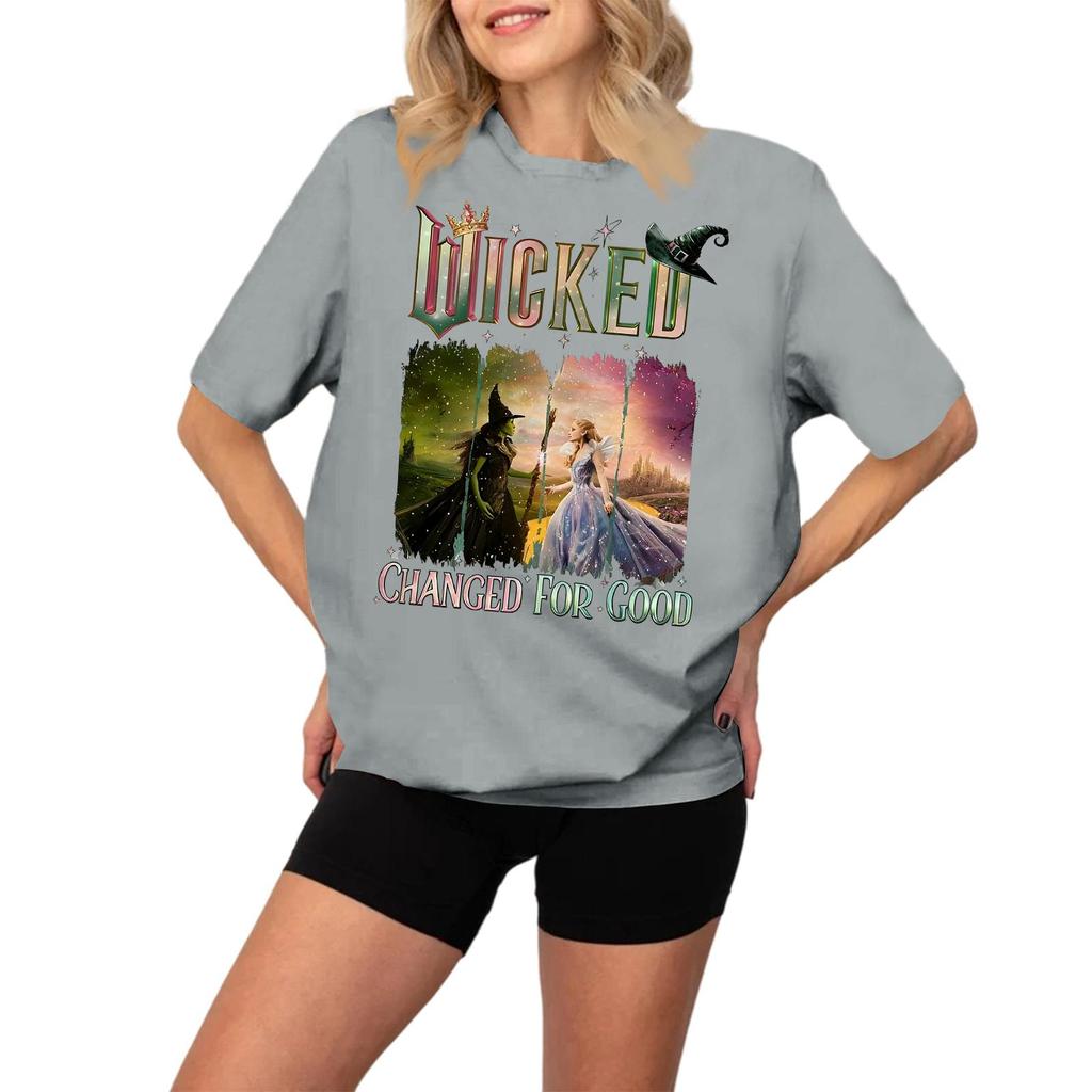 Damen Modisches Und Lässiges Langarm Bedrucktes Kurzarm-Oberteil