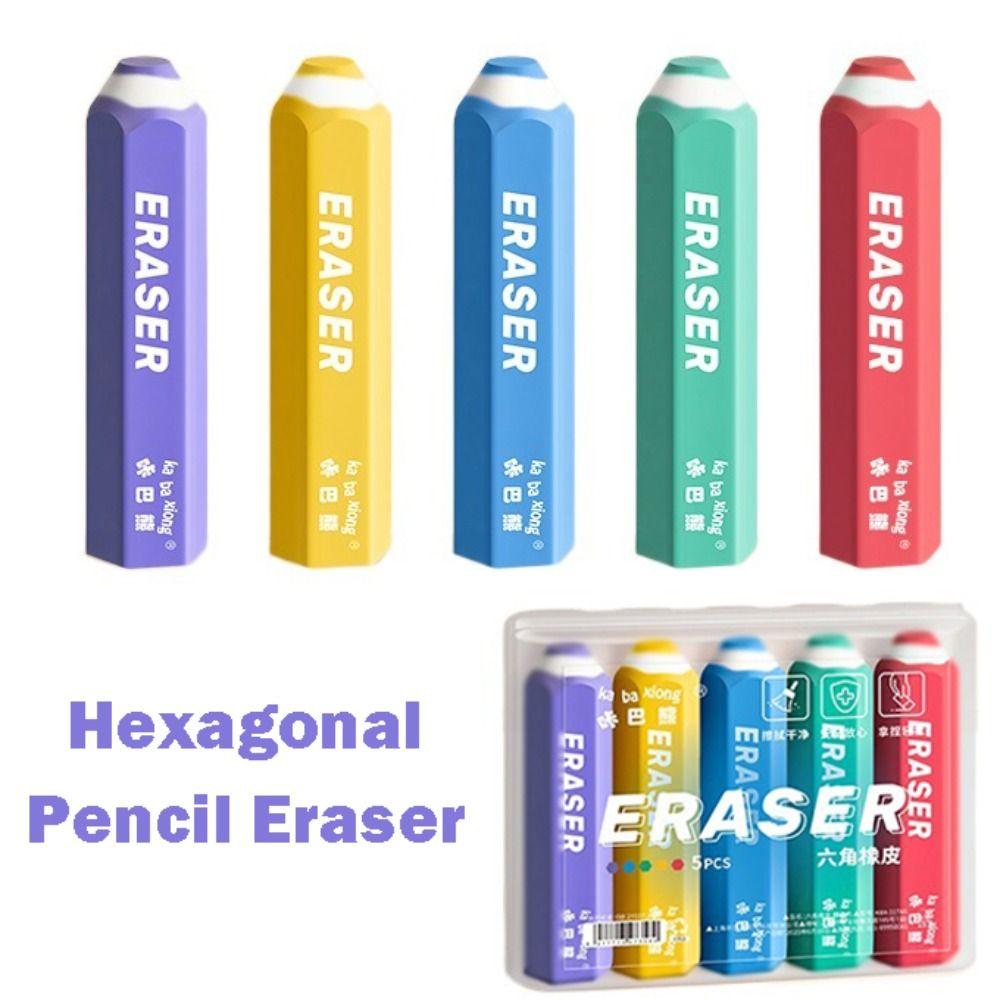 5pcs/set Multicolour Pencil Rubber Double Head Pen Type Eraser Pencil Erasers  Students Stationery