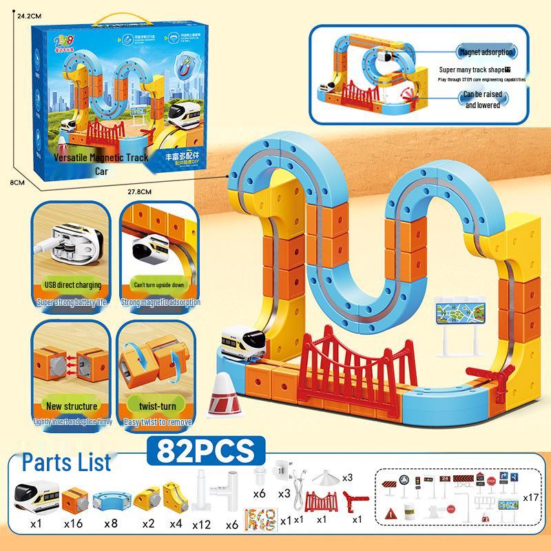 Magic Track Cube: Versatile Magnetic Assembly Toy Car with Free Shipping