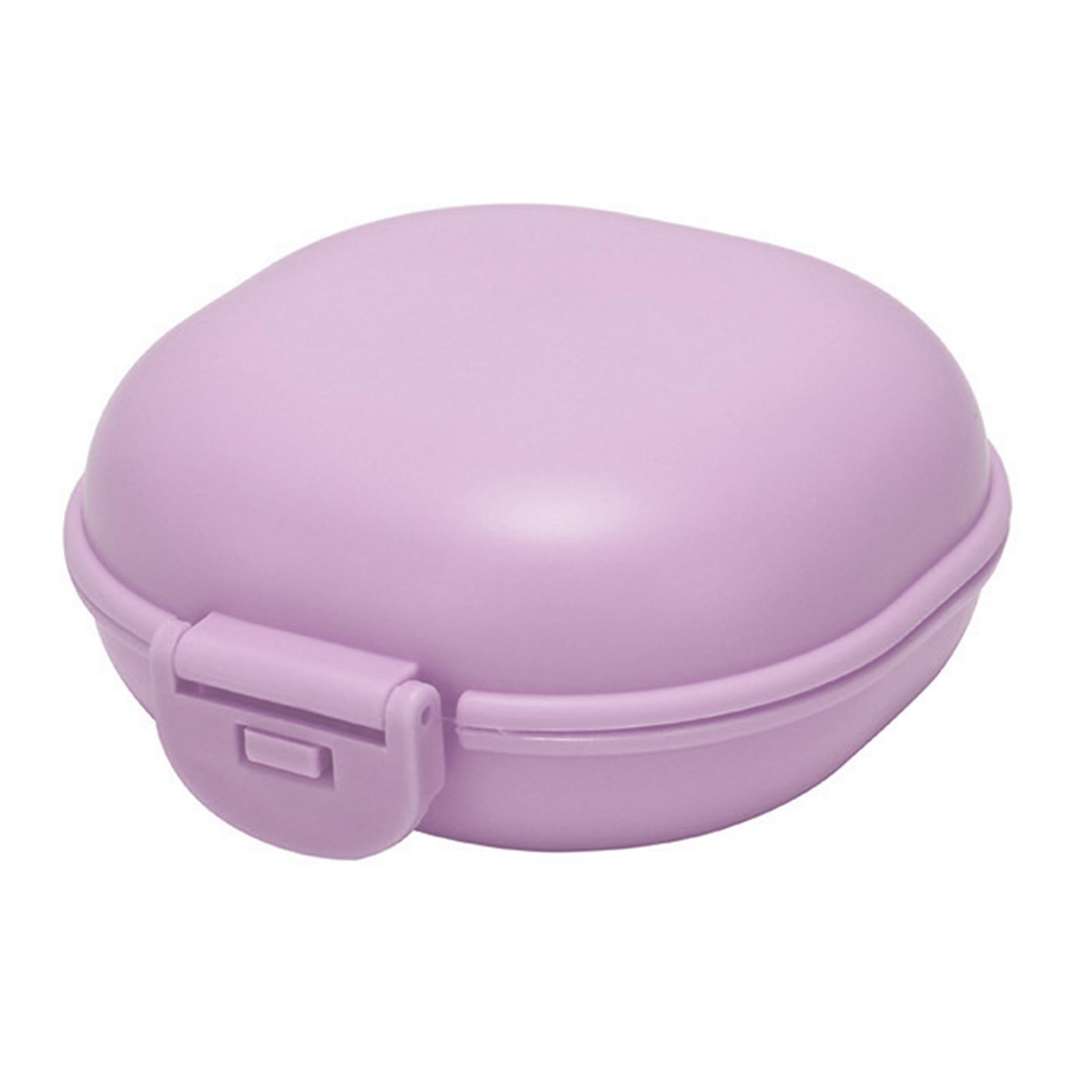 Igeteck Purple Soap Container Waterproof Portable Soap Rest Pp Buckle Lid Soap Case For Travel Home Hotel Dormitory