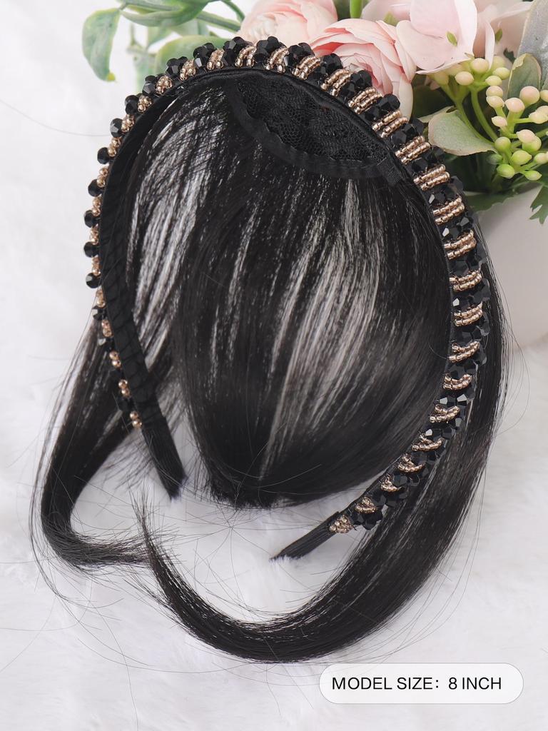 Stirnband Pony Synthetischer Pony Haarverlängerung Falscher Pony Clip-on für Frauen