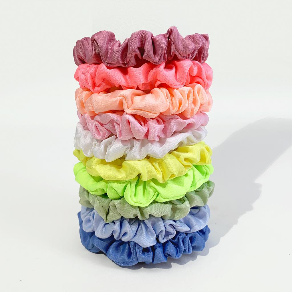 10pcs/Set Girls Hair Accessories Fabric Loop Hair Rope Headwear Hair Bands Women Hair Tie Satin Silk Scrunchies Simple Hair Tie