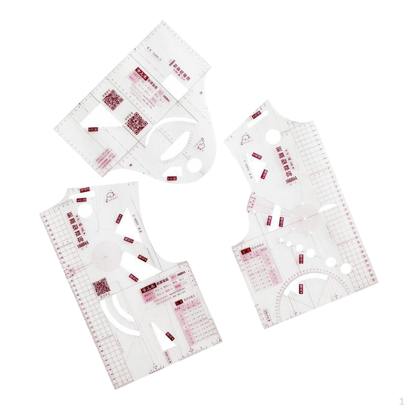 

1 Set Garment Prototype Women 1:5/1:3 DIY Drawing Templete Drafting Tool Full Scale Accessories 1