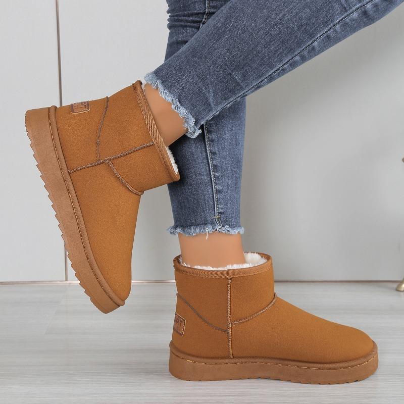 Women's Winter Warm-Lined Thickened Short Snow Boots, Fur-Lined Thick-Soled Anti-Slip Casual Footwear.