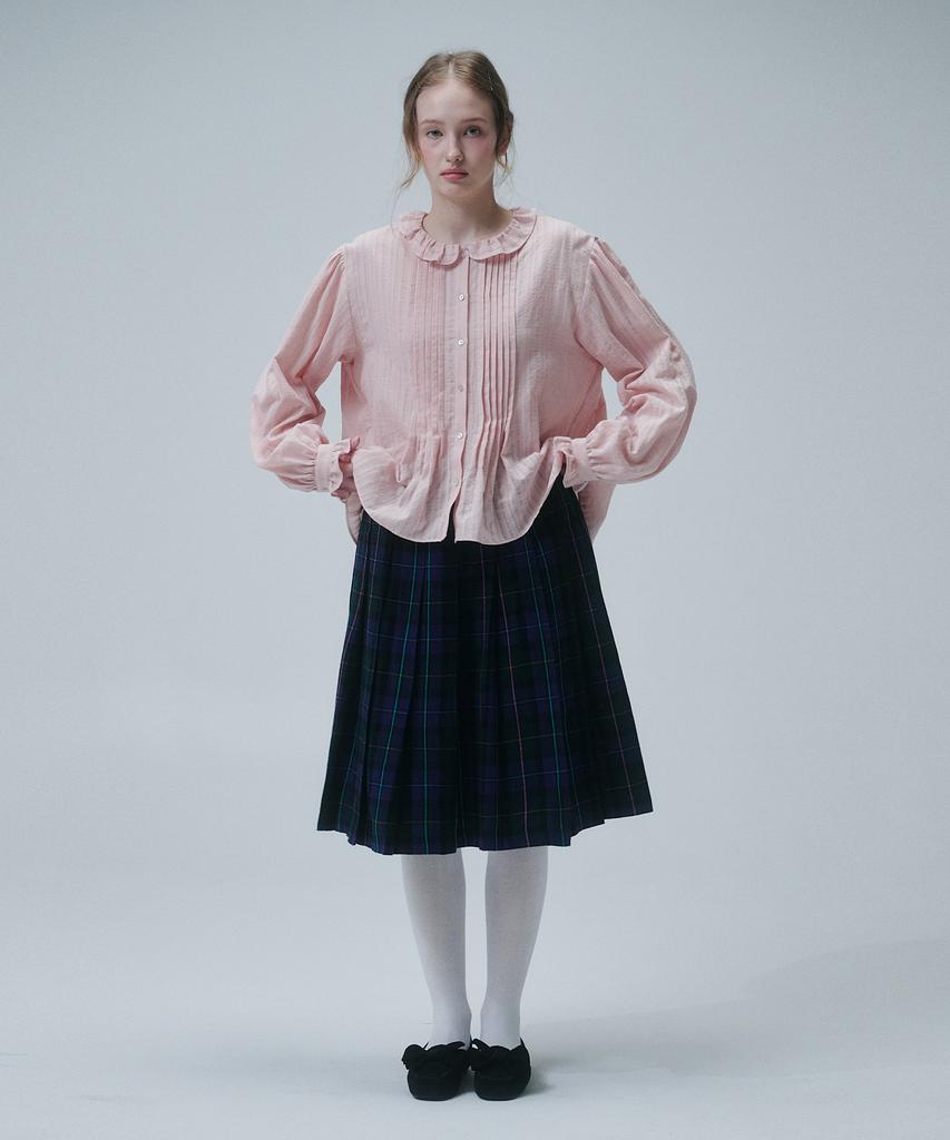 FUNFROMFUN Frill Neck Blouse, Pink