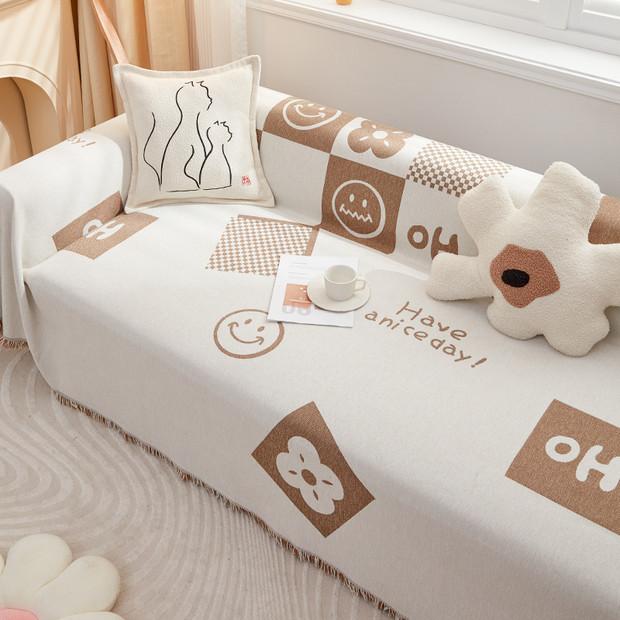 INS Style Sofabezug Stoff Four Seasons Universal All-Inclusive Universal Sofabezug Kissen Einfache moderne Chenille Bezug Decke