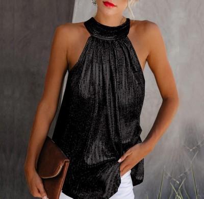 Women S Halter Neck Sleeveless Summer Casual T Shirt S