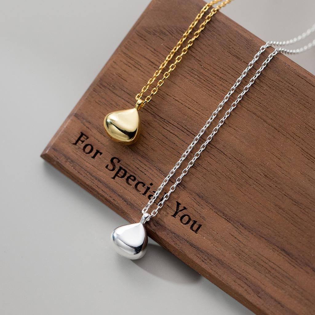 Xiaomi Silver color Pean Shape Chain Choker Necklace For Women Wide Fine Jewelry Wedding Party Birthday Gift