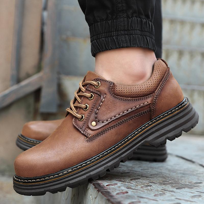 Fashion Thick Soled Men's Shoes Luxury Quality Genuine Leather Style Business Office Formal Party Classic Black Brown Shoes Hot Quality
