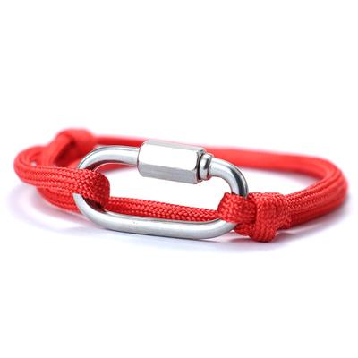Pulsera de Paracord con Mosquetón Noter Para Hombres Aventura al Aire Libre Pulsera de Rescate de Emergencia Regalo Para Novio Pulsera Hiphop Rock