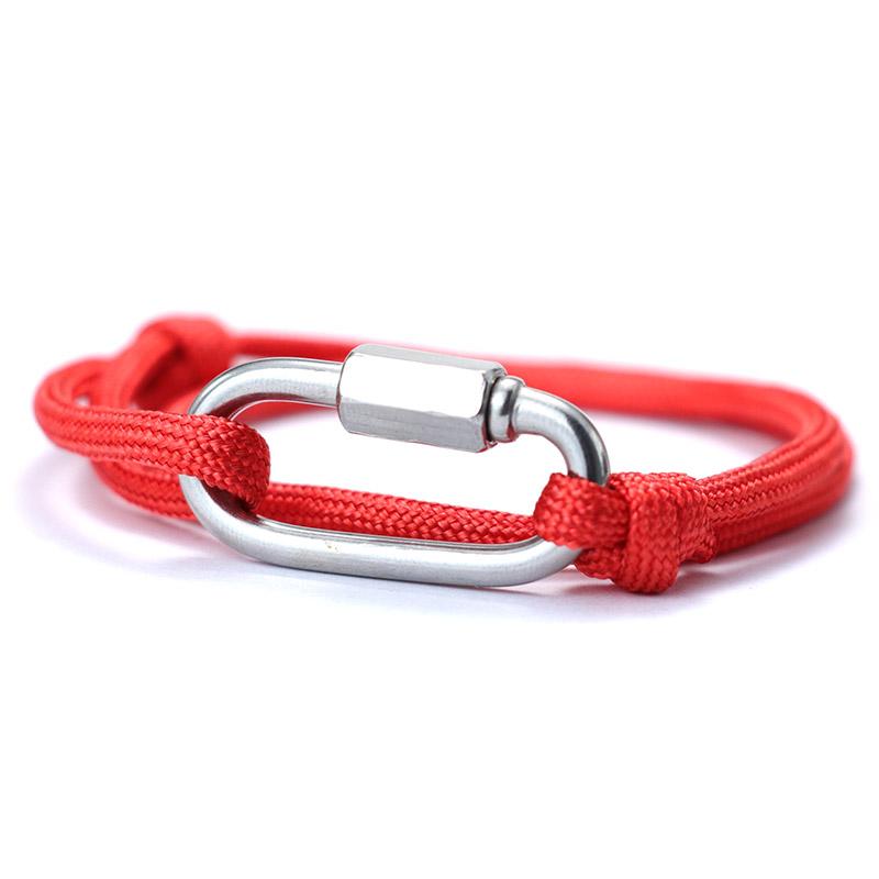 Pulsera de Paracord con Mosquetón Noter Para Hombres Aventura al Aire Libre Pulsera de Rescate de Emergencia Regalo Para Novio Pulsera Hiphop Rock