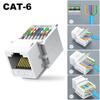 White Module Coupler Cat5e Cat6 Computer Socket Module Wall Adapter RJ45 Ethernet Module