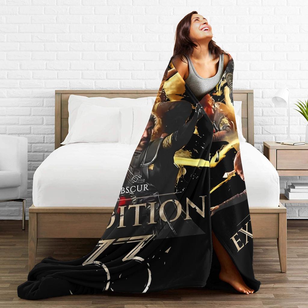Retro Video Game Clair Obscur Expedition 33 Blankets Flannel Throw Blanket For Outdoor Soft Design Quality Bedspread Gift