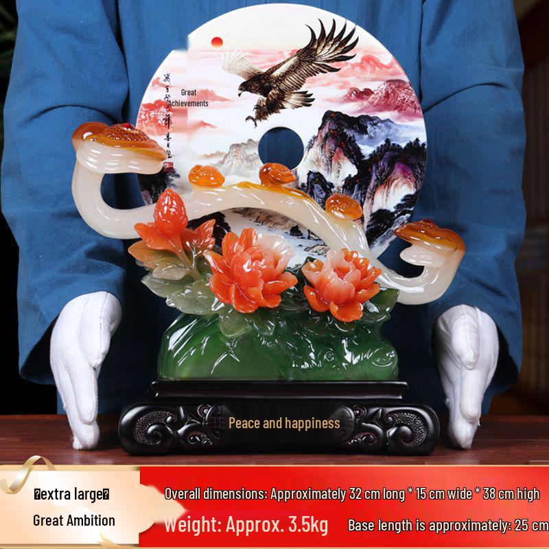 Ping An Kou Jade Stone Ornament for Wealth and New Home - Office and Living Room Decor