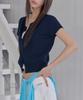 Londonda Viscose Button Knit Cardigan, Navy