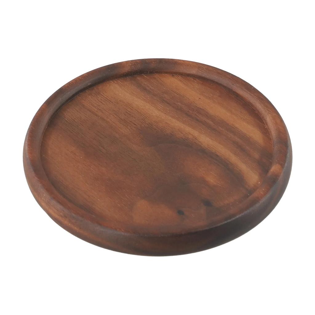 1PC Solid Walnut Wood Coaster Round Square Beech Wood Cup Mat Heat Resistant Tea Coffee Cup Pad Placemats