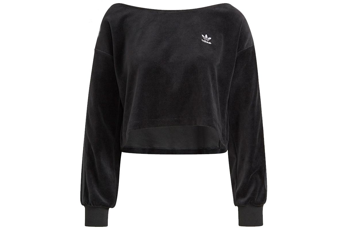 

Adidas Originals Sweatshirts Women s Black Crew Neck Moderate Regular H18840 36