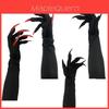 Halloween Long Vampire Claw Gloves With Fake Nails For Cosplay Costume Party