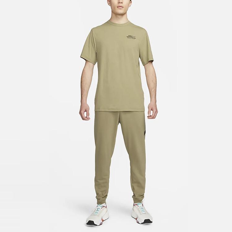 Nike Dri-FIT UV Hyverse Logo Print Crew Neck T-Shirt 1 Men Tops Olive DX0907-276