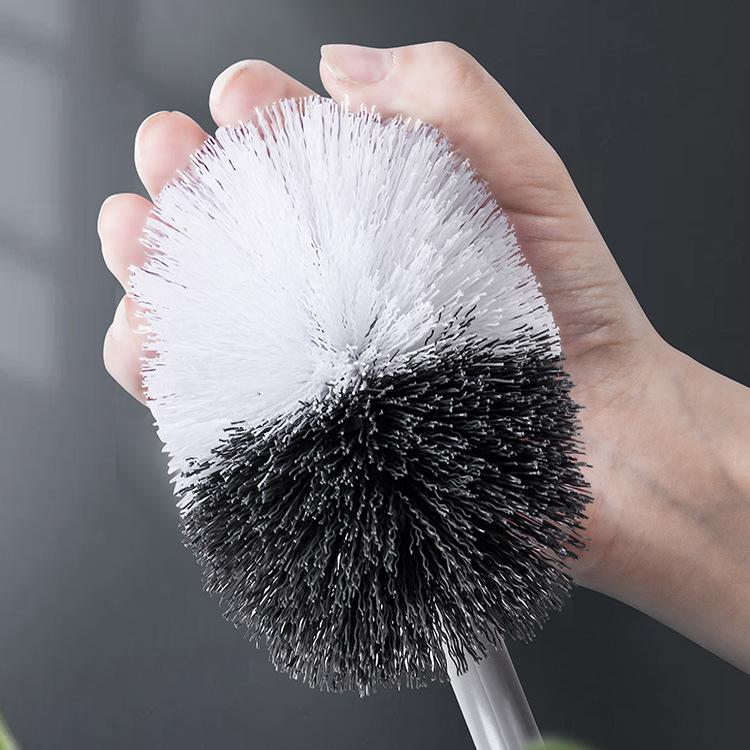 Huisi Bathroom Soft Bristle Cleaning Brush Wall-mounted Elbow Toilet Brush No Dead Ends Long Handle Toilet Brush Toilet Brush