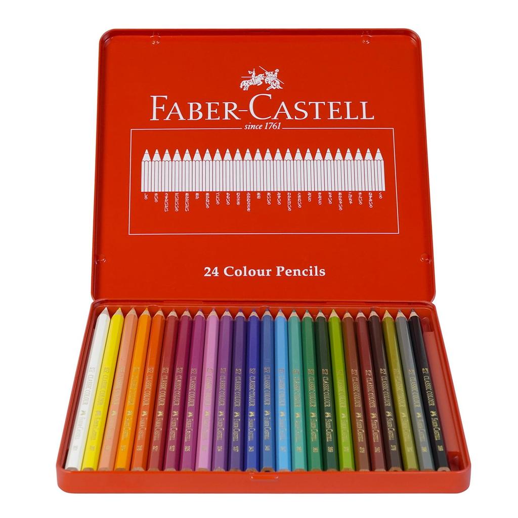 Colored 27131002 Faber-Castell Pencils, 24-Color Set,
