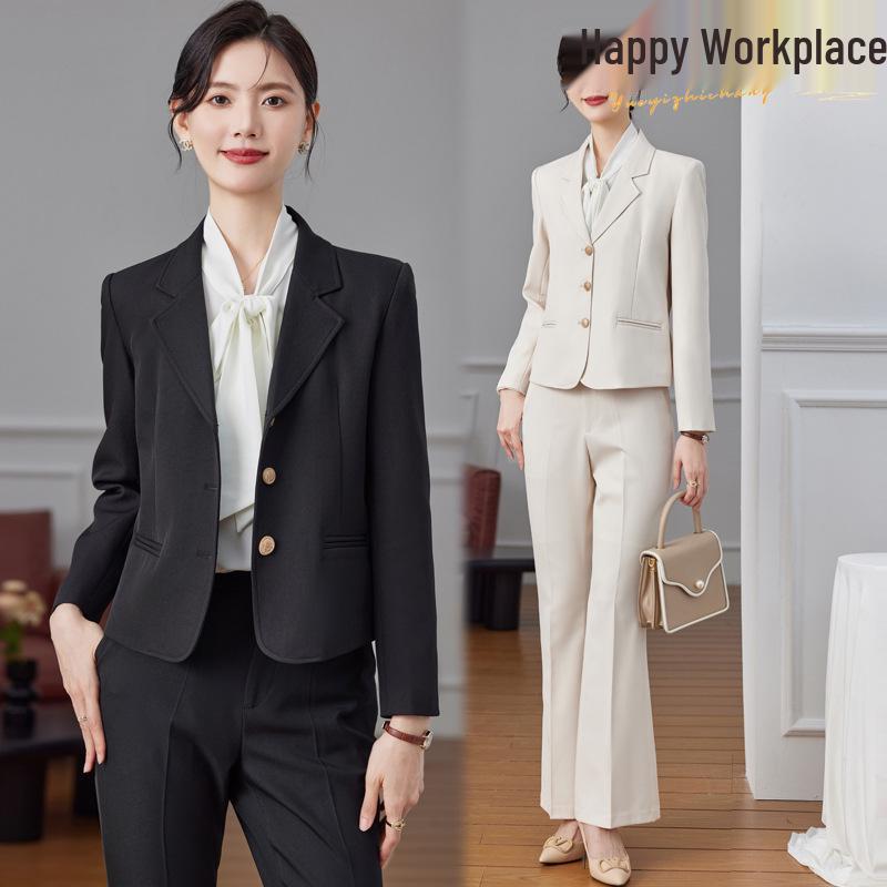 

Women s Autumn 2024 Professional Suit Set – Short Blazer Jacket for Formal Work 3XL