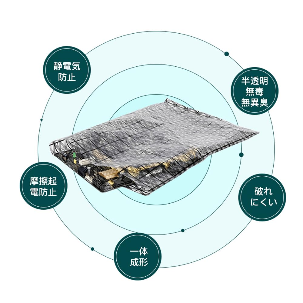 Mikankawa Static Shielding Pack of Durable PE Material for Packaging and Graphics Cards Anti-Static Bags, Large, 30x40cm, Bags, 10, 0.116mm Thick,