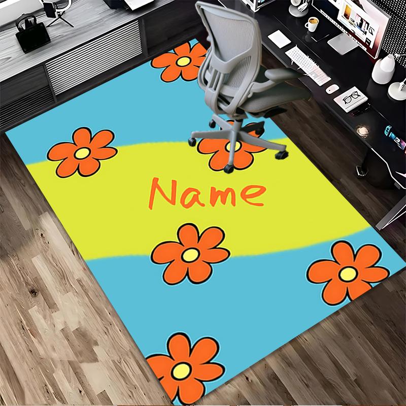 Custom Name Dog Artwork Living Room Non-Slip Area Rug Soft Carpet for Bedroom Kids Playroom Sofa Office Home Decor Doormat