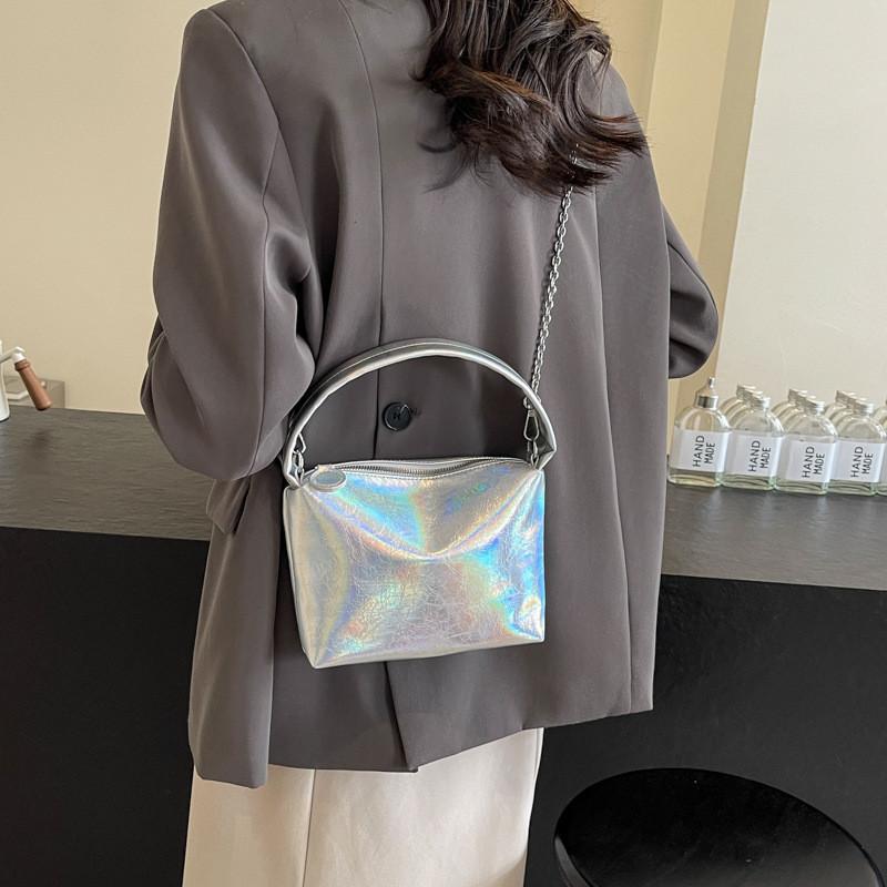 IELGY Женская универсальная серебряная сумка-мешок — фото 5