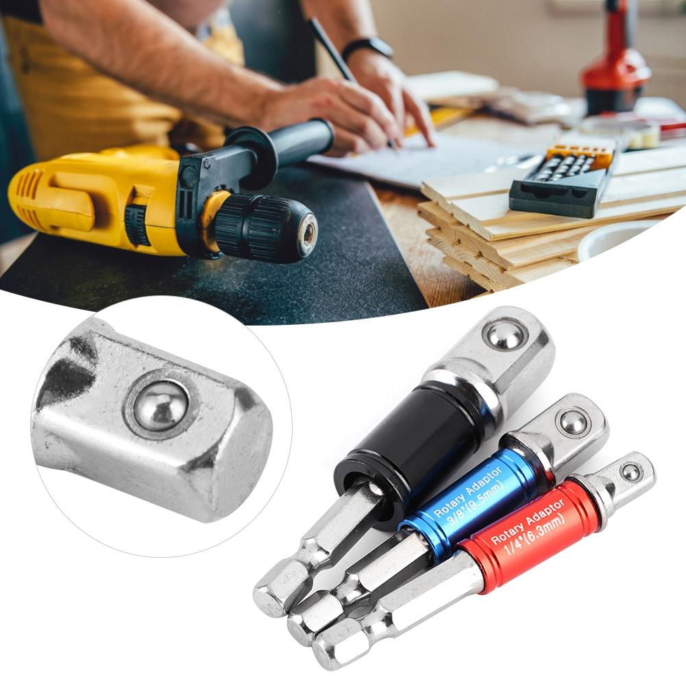 3PcsSet Hex Drill Bit Socket Adapter Drive Electric Impact Driver 14in 38in 12inType C