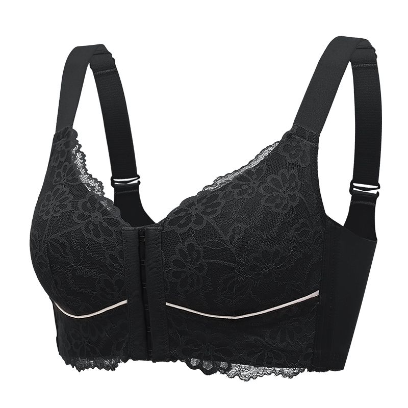 

Нижнее белье с открытой пряжкой спереди, женское нижнее белье, непровисающая корректирующая коллекция, пара бюстгальтеров на груди, красивый тонкий бюстгальтер с вышивкой сзади, большой размер 36/80B чёрный