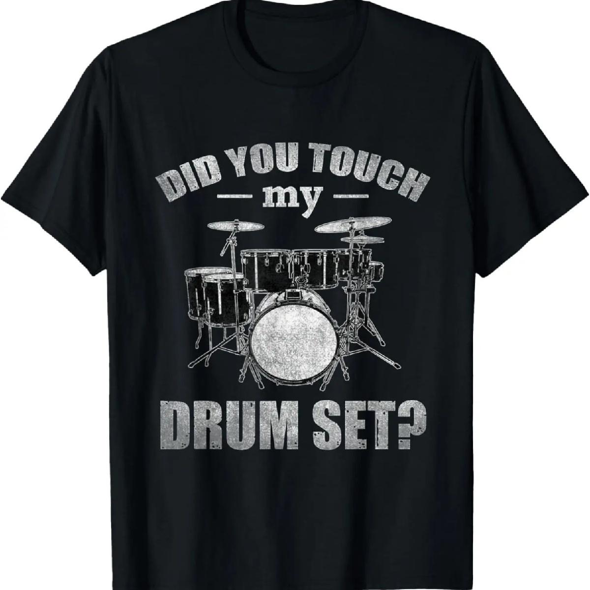Ты трогал мою барабанную установку? Смешная футболка для барабанщика, перкуссиониста S