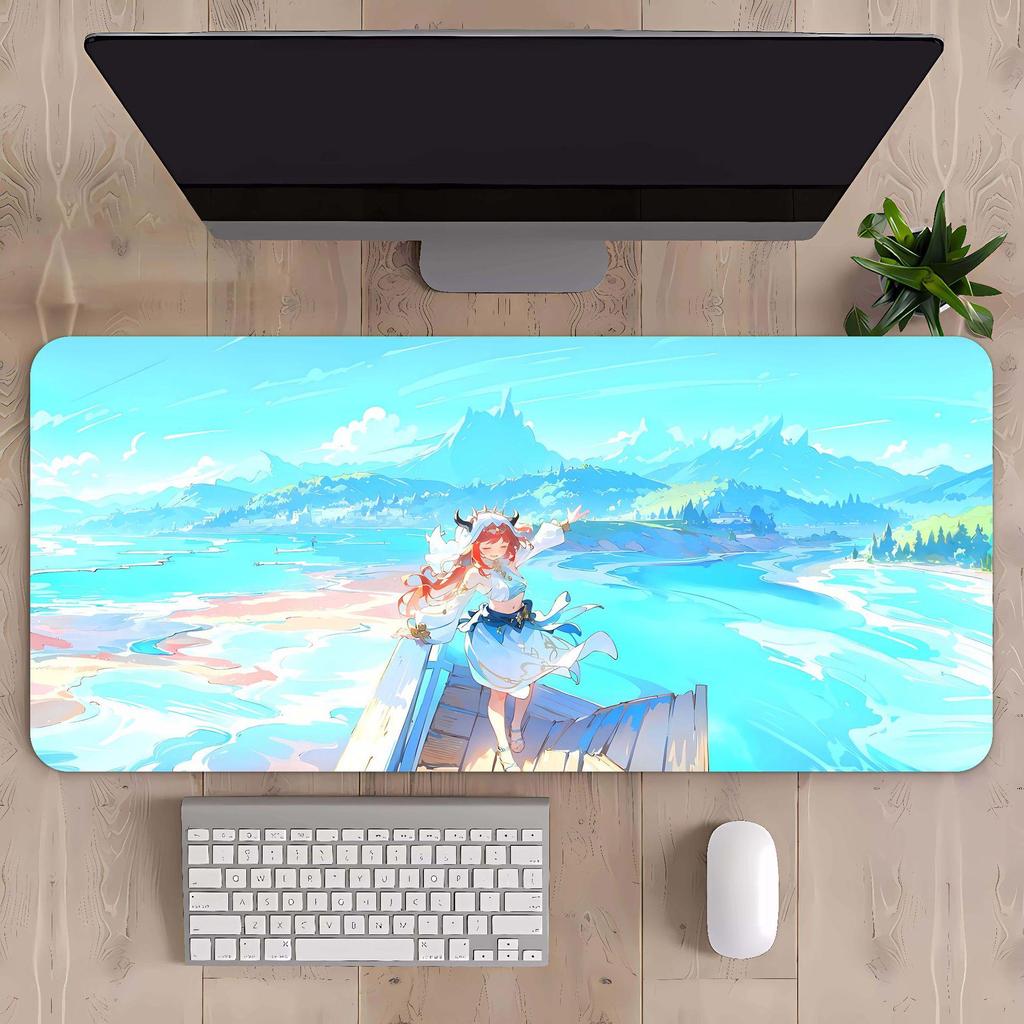 Extra Large Mountain Landscape Mouse Pad with Thickened Lock Edge for Office Desks