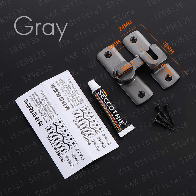 

90/180 Degree Flip Door Lock,2-in-1 Security Door Latch Non-punch,Sliding Door Bolt,Barn Door Latches,Anti-theft Buckle Hardware сірий колір