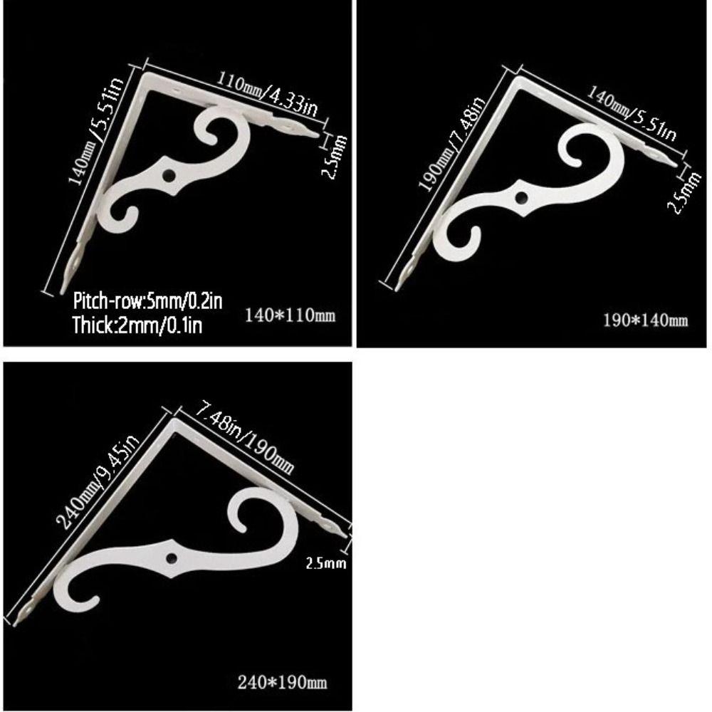 2Pcs Floating Shelf Brackets L Shape Shelf Supporter Triangular Shape Corner Brace  Wall Mounted