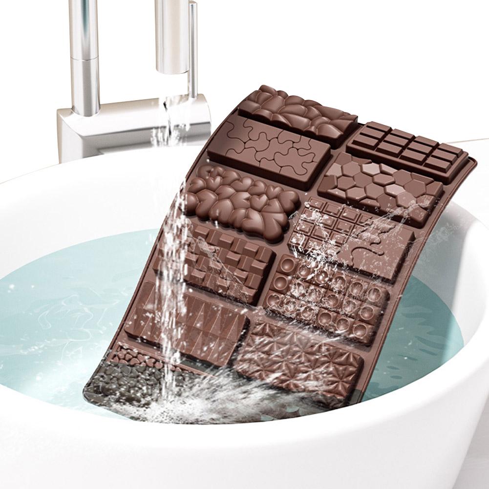 12 Holes Polycarbonate Chocolate Molds Food Grade Silicone DIY Chocolate Candy Bar Molds Non-Stick Christmas Kitchen Accessories