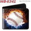 Sports Ball Bifold Wallet Football Basketball Rugby Pattern Student Coin Purse Card Holder Leather Short 1pcs
