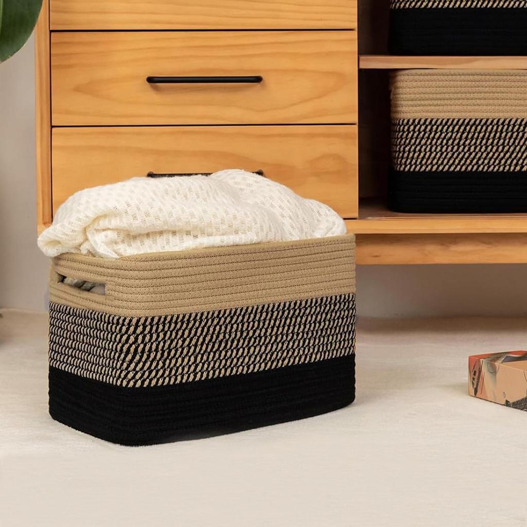 Cotton Rope Woven Basket: Desktop Organizer & Toy Storage