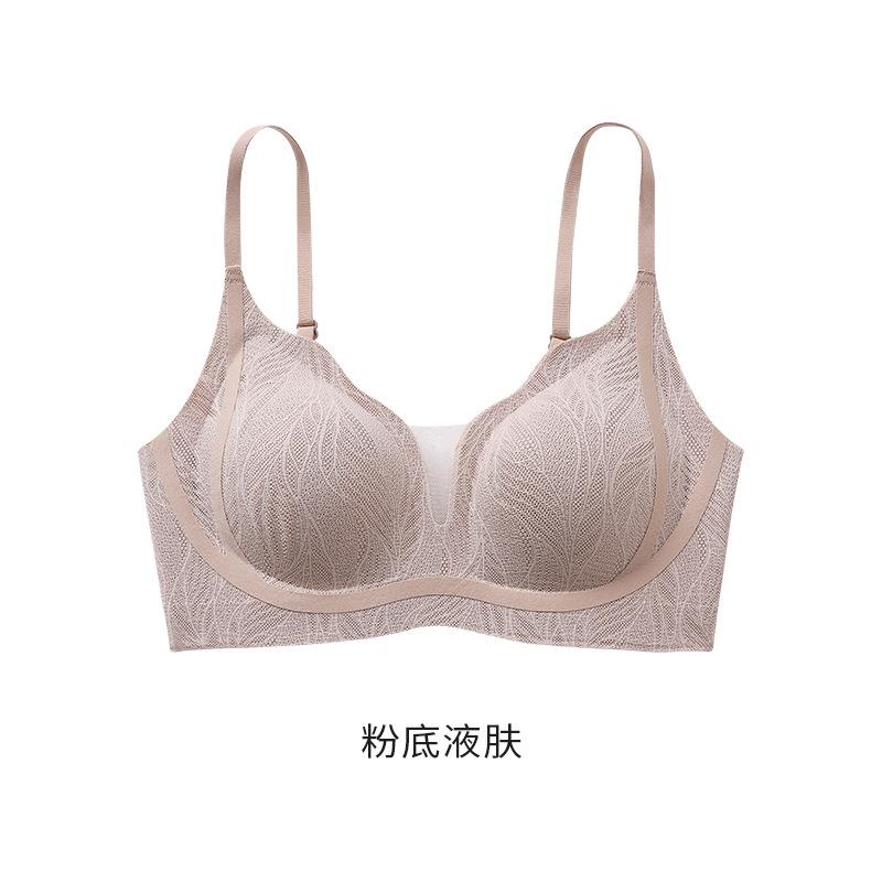 Deep V Pure Wind Sexy Lace No Steel Rim Bra Breathable Soft Support Gathering Comfortable Anti-Gravity Small Breast Underwear