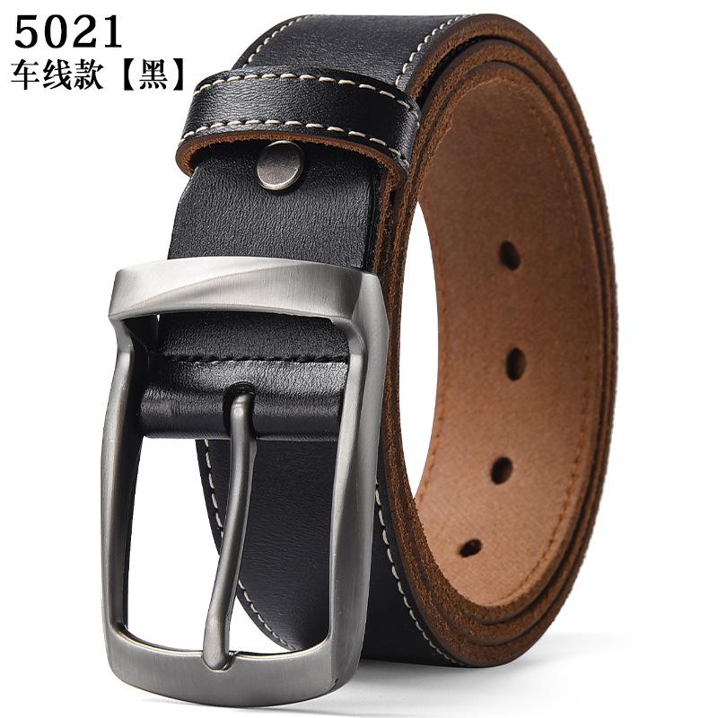 Grande Taille 105-140 150 160 170cm Ceinture Rétro en Cuir de Vachette Cuir Véritable Homme Boucle à Aiguille Ceinture Ceinture Ceinture Tendance Décontractée Faite à la Main 105cm black