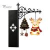 Unique Office Desk Decor Christmas Book Shelf Light, Iron Bookend Night Lamp with Santa Cozy Reading Corner Reindeer Snowman, Warm Glow Tabletop