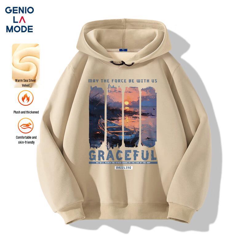 

GENIOLAMODE Men s Heavyweight Graphic Hooded Sweatshirt 2XL