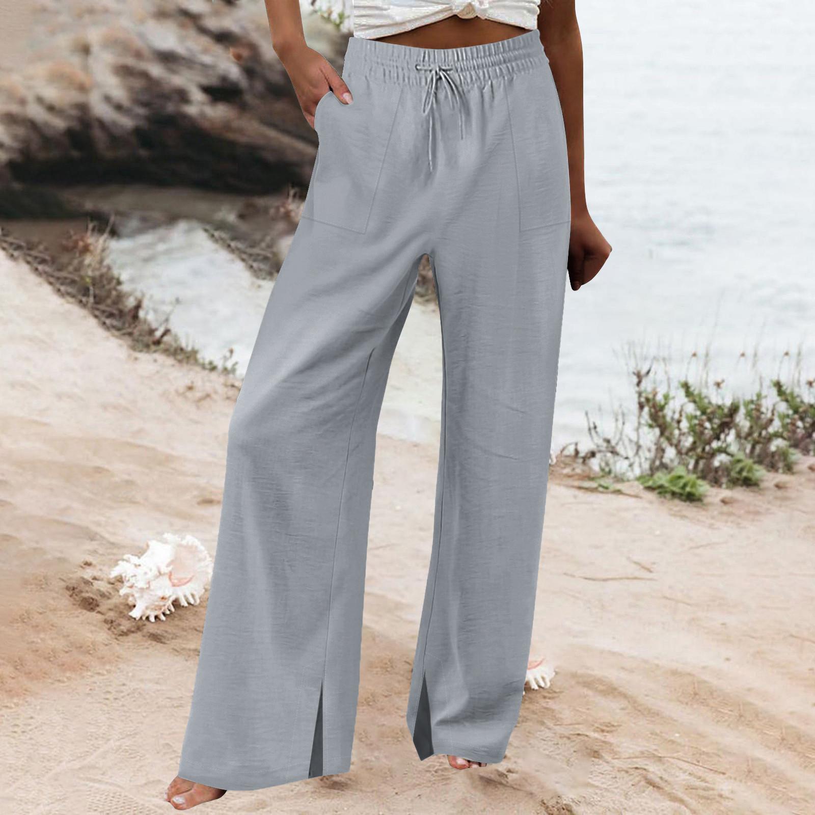 

Женские спортивные брюки для фитнеса, повседневные свободные эластичные спортивные брюки, прямые широкие брюки, повседневные брюки, брюки для йоги L