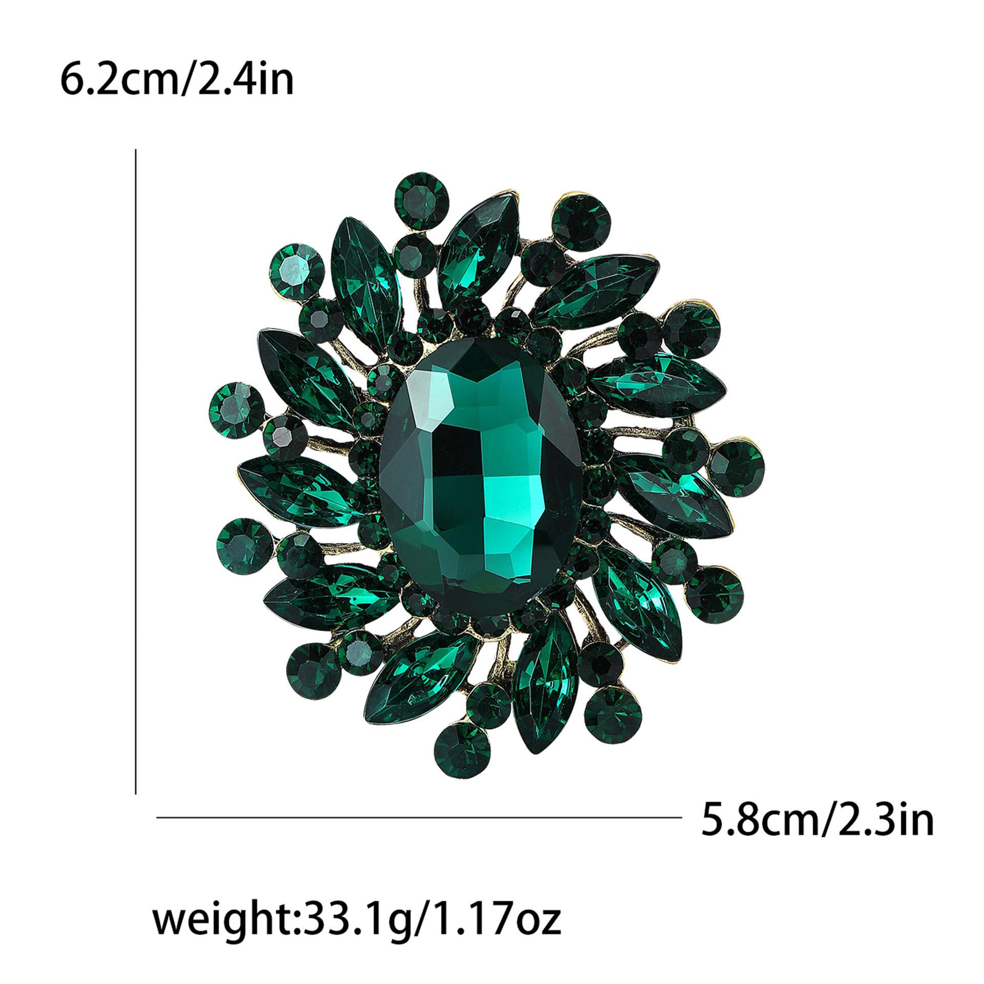 Шикарная ретро брошь из сплава, стразов и стекла для женщин