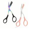 1pc Stainless Steel Eyebrow Trimming Scissors With Comb, Comb And Scissors Integrated, Precise Eyebrow Trimming Tool