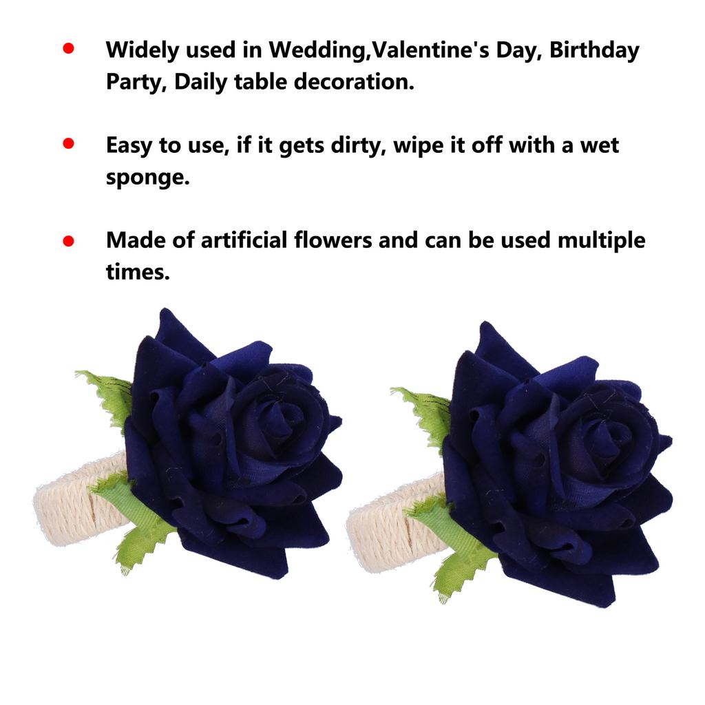 2PCS/Bag Simulation Flower Napkin Rings Modern Napkin Holder Table Decorations for Wedding