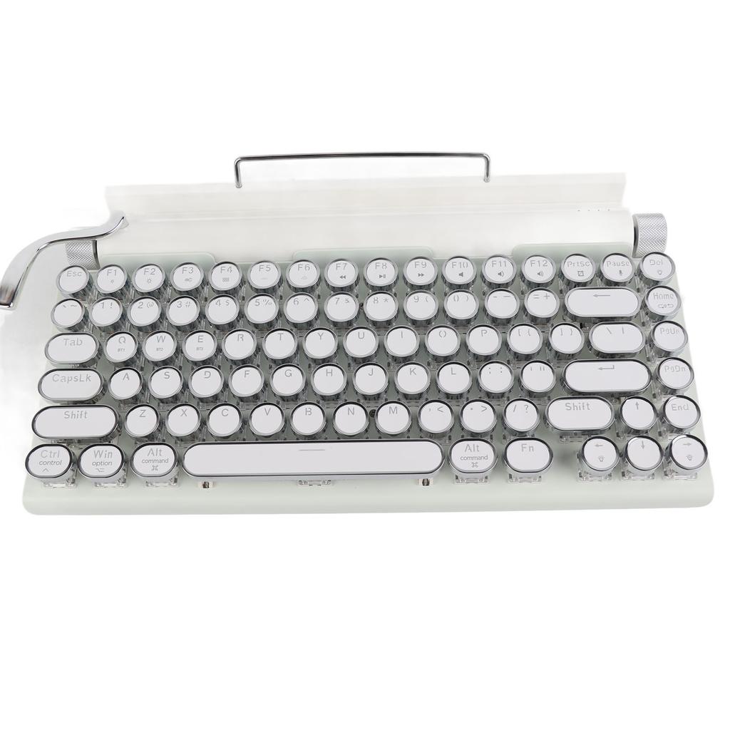 Mechanical Keyboard 83 Key Knob Control Round Keycaps Ergonomic Plug and Play 3 Modes Wireless Keyboard for Phone